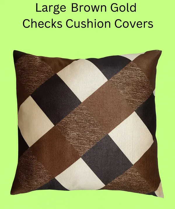Brown_&_Gold_Checks_Cushion_Covers_Decorative_Throw_Pillow_Cases_For_Sofa,_Couch_&_Bed_Premium_With_Hidden_Zip_Closure_For_Living_Room_&_Bedroom_Decor