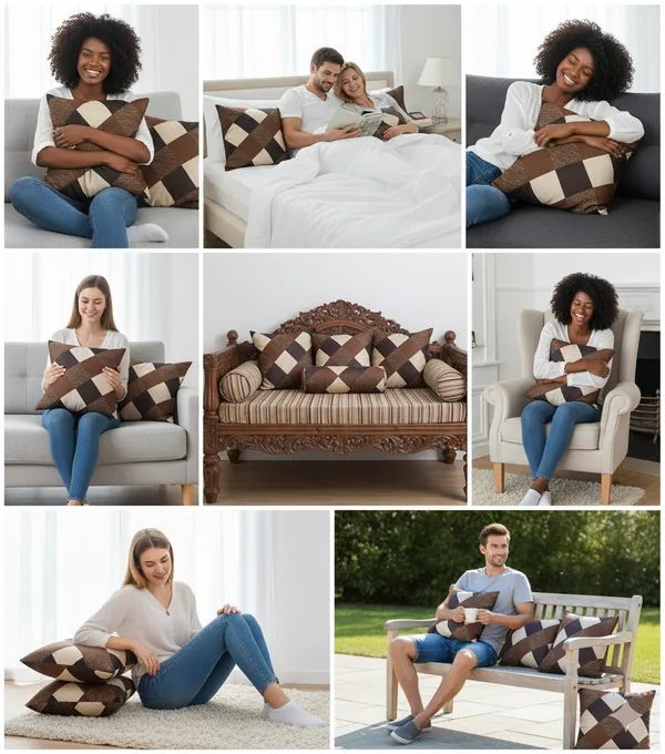 Brown_&_Gold_Checks_Cushion_Covers_Decorative_Throw_Pillow_Cases_For_Sofa,_Couch_&_Bed_Premium_With_Hidden_Zip_Closure_For_Living_Room_&_Bedroom_Decor