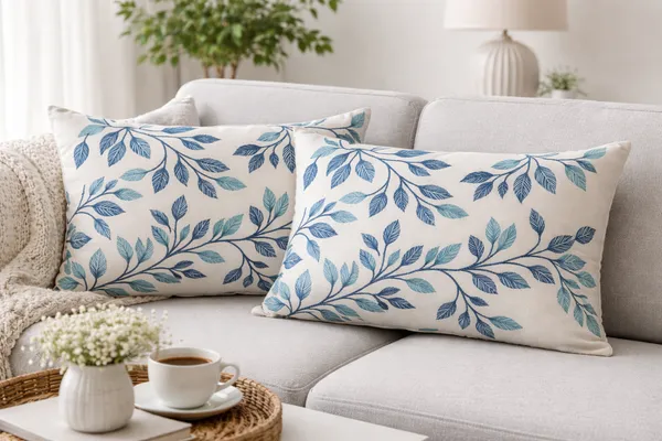 Pack_of_2_Heavy_Knitting_Pillow_Cover_|_12_x_20_Inch_|_Blue_Leaf_Vine_Floral_Print_on_Off-White_|_Premium_Cotton_Pillow_Covers_for_Bed,_Sofa_&_Diwan