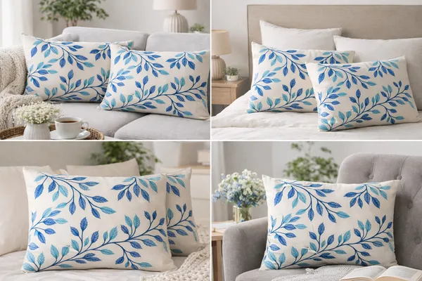 Pack_of_2_Heavy_Knitting_Pillow_Cover_|_12_x_20_Inch_|_Blue_Leaf_Vine_Floral_Print_on_Off-White_|_Premium_Cotton_Pillow_Covers_for_Bed,_Sofa_&_Diwan