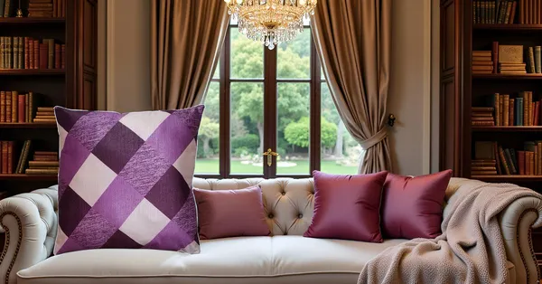 geometric_checkered_pattern,_purple,_lavender,_Cushion_Covers_Decorative_Throw_Pillow_Cases_For_Sofa,_Couch_&_Bed_Premium_With_Hidden_Zip_Closure_For_Living_Room_&_Bedroom_Decor_(Pack_Of_3)