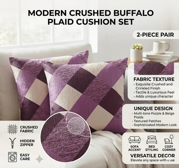 geometric_checkered_pattern,_purple,_lavender,_Cushion_Covers_Decorative_Throw_Pillow_Cases_For_Sofa,_Couch_&_Bed_Premium_With_Hidden_Zip_Closure_For_Living_Room_&_Bedroom_Decor_(Pack_Of_3)