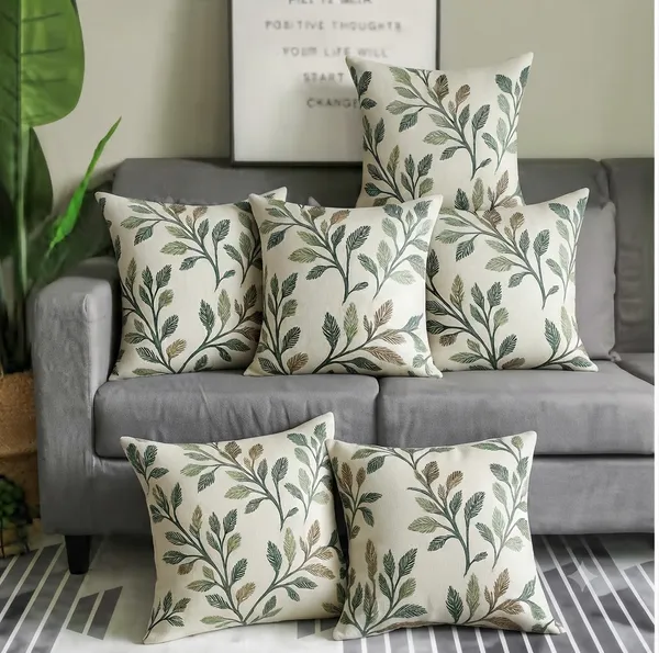 Green_Fashionable_Decorative_Heavy_Printed_Knitting_Floral_3D_Design_With_A_Satin_Back,_Cushion_Covers,_Zip_Closer