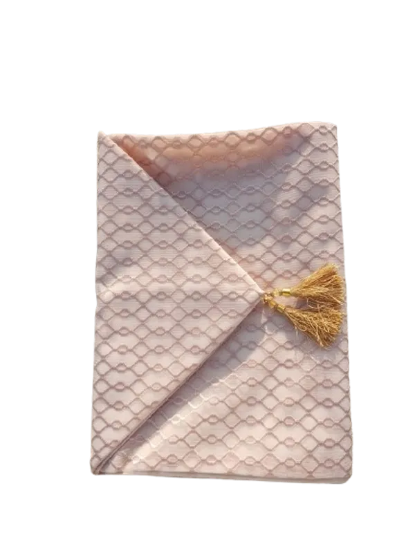 Net_Table_Runner_1_Pc_(72_x_13_Inch)_|_Premium_Mesh_Fabric_with_Back_Lining_|_Blush_Pink_Geometric_Diamond_Design_Table_Runner_for_4_&_6_Seater_Dining_Table