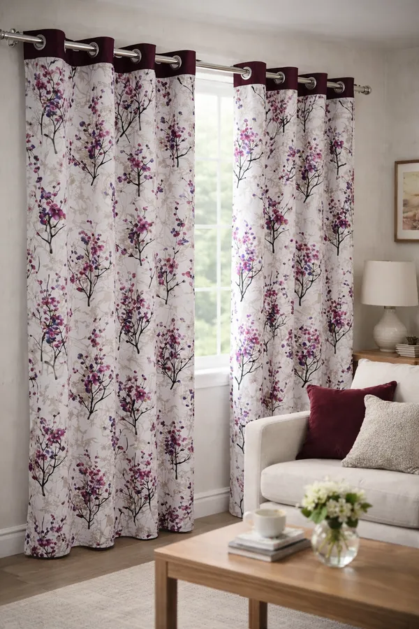Wine_Twilight_Faux_Silk_Door_Curtains_Luxurious_3D_Floral_Digital_Print