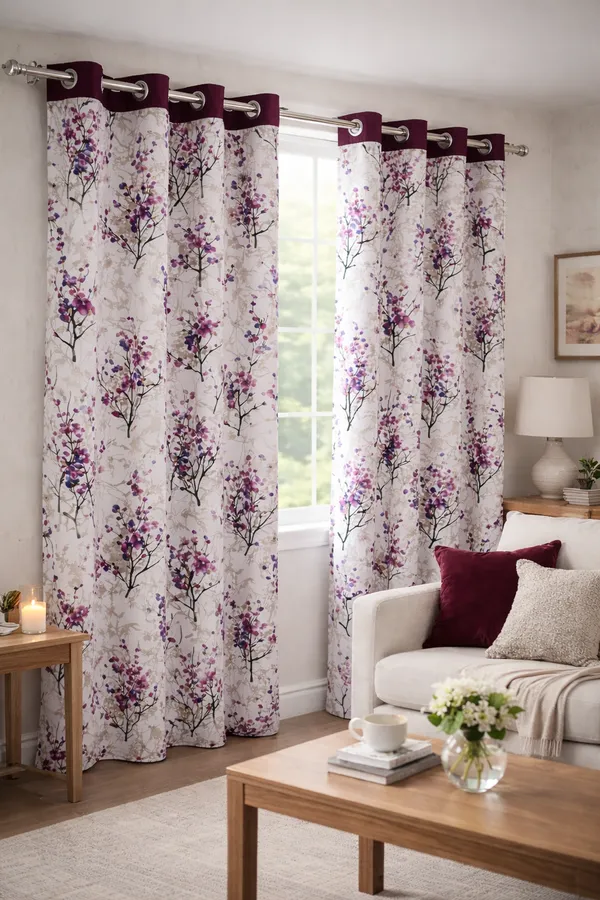Wine_Twilight_Faux_Silk_Door_Curtains_Luxurious_3D_Floral_Digital_Print