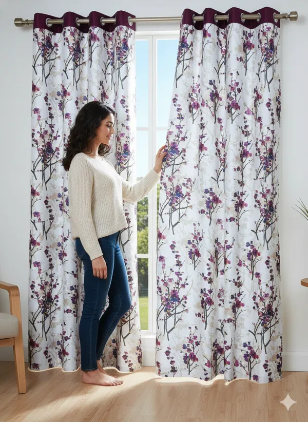 Wine_Twilight_Faux_Silk_Door_Curtains_Luxurious_3D_Floral_Digital_Print