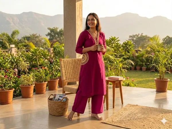 Magenta_Cotton_Kurti_with_Palazzo_Pants_Set_for_Women_|_Ethnic_Printed_Pocket_Design_|_2-Piece_Co-Ord_Set