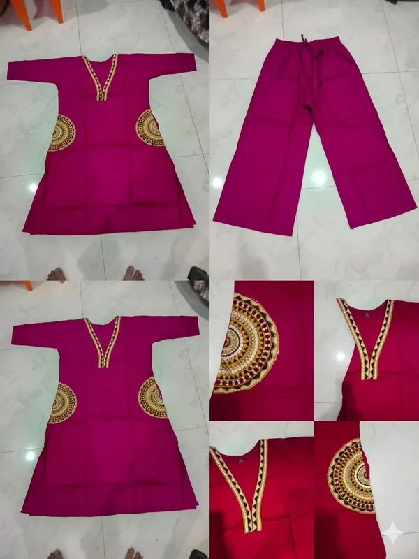 Magenta_Cotton_Kurti_with_Palazzo_Pants_Set_for_Women_|_Ethnic_Printed_Pocket_Design_|_2-Piece_Co-Ord_Set