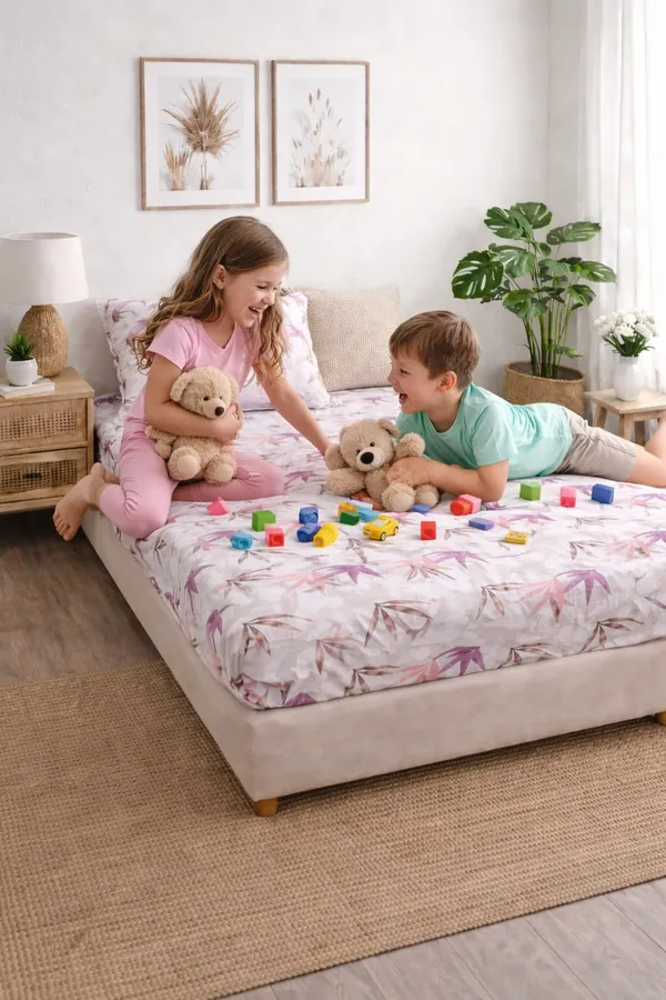 100%_Cotton_Printed_Bedsheet_(5x7_Ft.)_with_1_Pillow_Cover_|_Soft_&_Breathable_Single_Size_Bed_Sheet_|_For_single_bed_and_Dewan_I_Pink_&_Brown_Leaf_Design_on_Light_Grey_Base