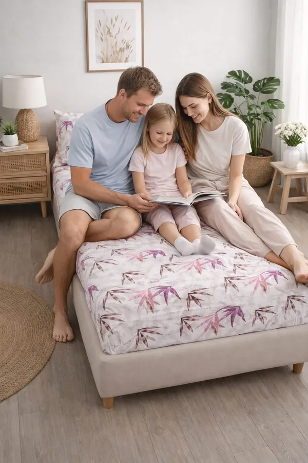 100%_Cotton_Printed_Bedsheet_(5x7_Ft.)_with_1_Pillow_Cover_|_Soft_&_Breathable_Single_Size_Bed_Sheet_|_For_single_bed_and_Dewan_I_Pink_&_Brown_Leaf_Design_on_Light_Grey_Base