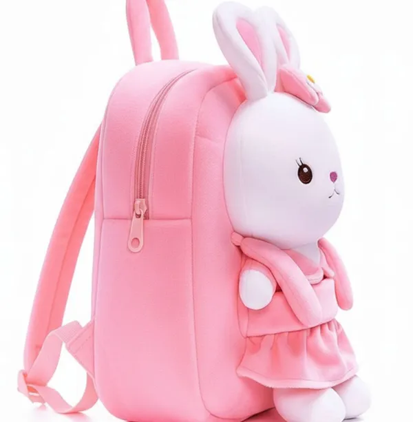 Pink_Premium_Quality_Fabric_Backpack_For_Boys_&_Girls