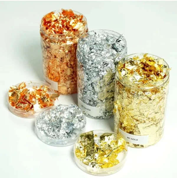 Gold_&_Silver_&_Copper_Leaf_Flakes_With_Tweezers_For_Cakes_Decorations,_Arts_N_Craft_3_Bottle_(Gold,_Silver,_Rose_Gold)_8Gm_Each_Bottle