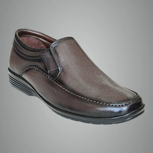 Brown_Pure_Leather_Comfort_Casual_Slip-On_Shoes_For_Men