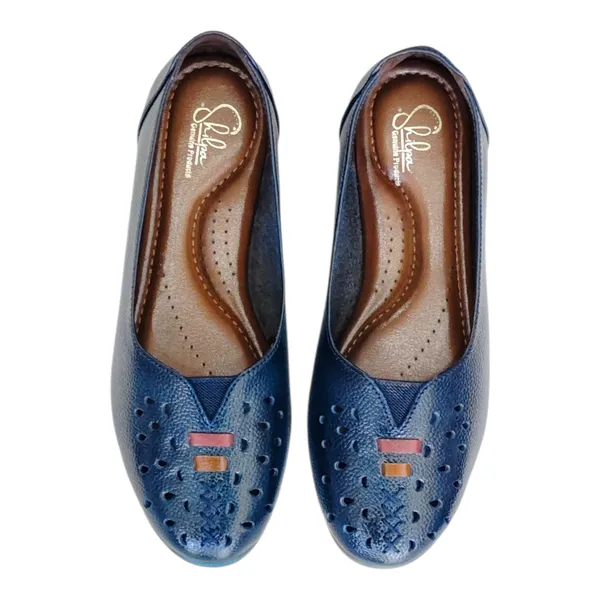 Blue_Pure_Leather_Lightweight_Casual_Flat_Heel_Belly_Shoes_For_Women