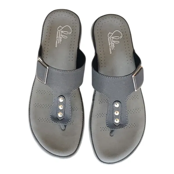 Grey_Pure_Leather_Flat_Heel_Ortho_Chappals_For_Women