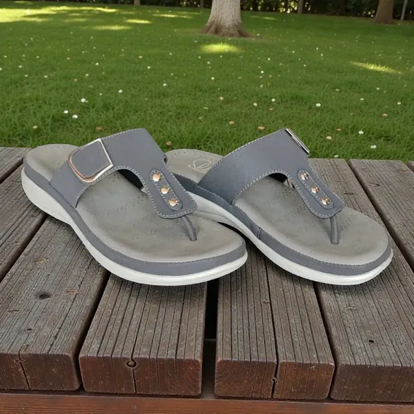 Grey_Pure_Leather_Flat_Heel_Ortho_Chappals_For_Women