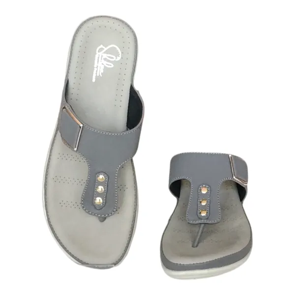 Grey_Pure_Leather_Flat_Heel_Ortho_Chappals_For_Women