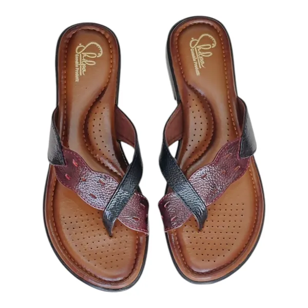 Black_&_Cherry_Pure_Leather_Lightweight__Flat_Chappals_For_Women