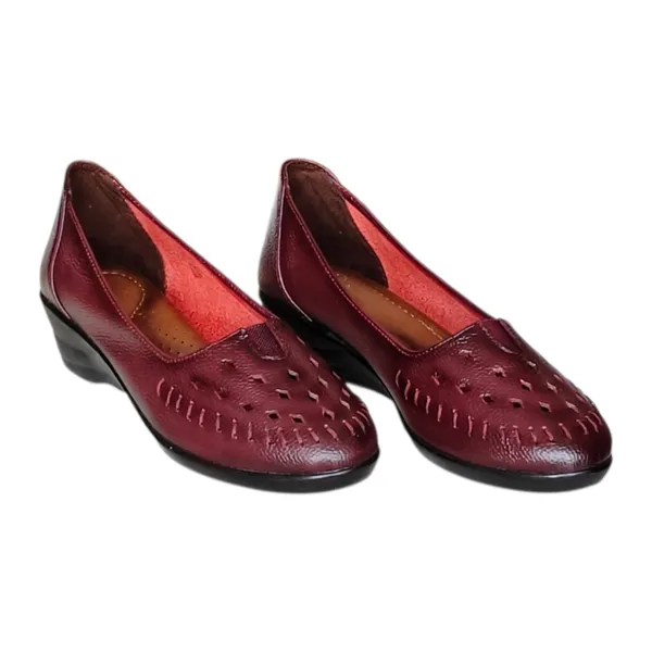 Maroon_Pure_Leather_Heel_Belly_For_Women