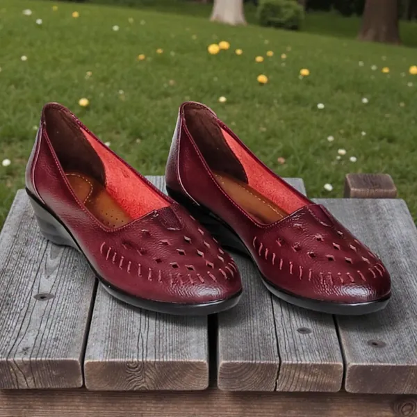 Maroon_Pure_Leather_Heel_Belly_For_Women