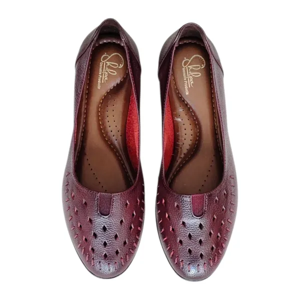 Maroon_Pure_Leather_Heel_Belly_For_Women