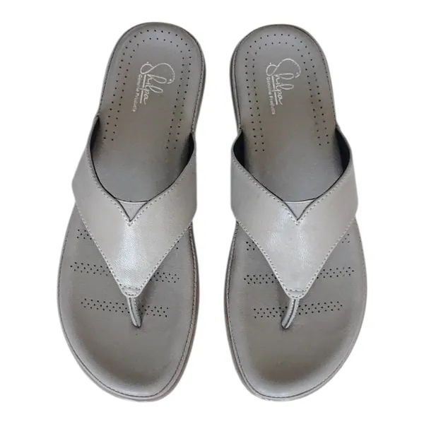 Grey_Pure_Leather_Flat_Heel_Ortho_Chappals_For_Women