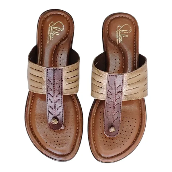 Beige_Pure_Leather_Comfort_Soft_Sole_Flat_Chappals_For_Women