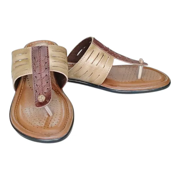 Beige_Pure_Leather_Comfort_Soft_Sole_Flat_Chappals_For_Women