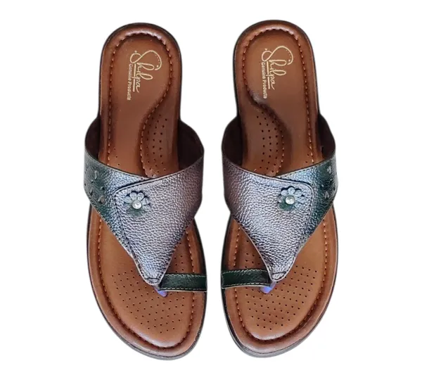Brown_&_Green_Pure_Leather_Heel_Platform_Sandals_For_Women