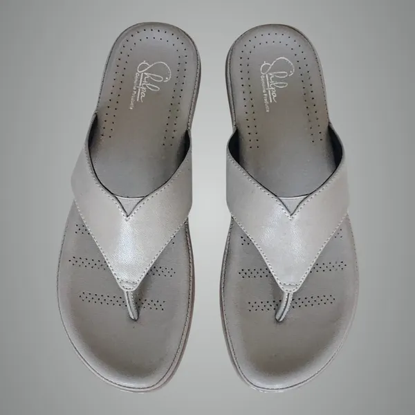 Grey_Pure_Leather_Flat_Heel_Ortho_Chappals_For_Women