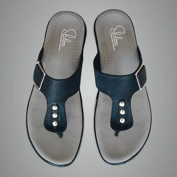 Black_Pure_Leather_Flat_Heel_Ortho_Chappals_For_Women