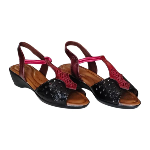 Black_&_Maroon___Pure_Leather_Heel_Sandals_For_Women