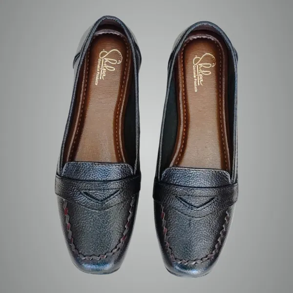 Black__Pure_Leather_Comfort_Flat_Heel_Belly_Shoes_For_Women