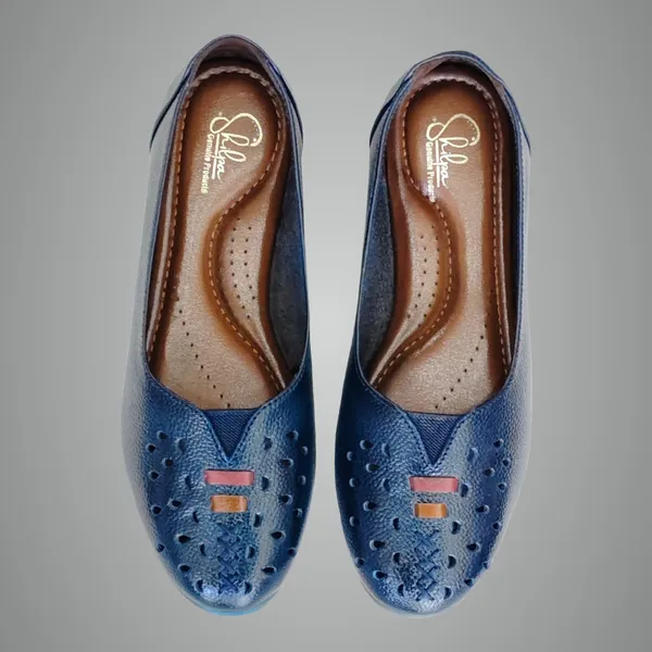 Blue_Pure_Leather_Lightweight_Casual_Flat_Heel_Belly_Shoes_For_Women