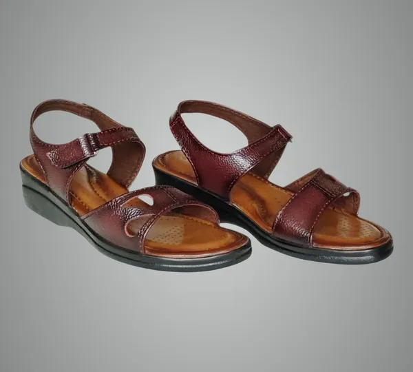 Brown_Pure_Leather_Heel_Platform_Sandals_For_Women