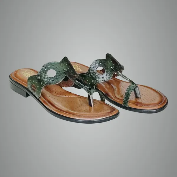 Green_Pure_Leather_Cushioned_Walking_Flat_Chappals_For_Women