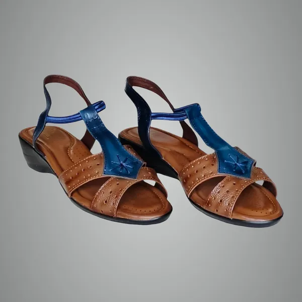 Blue_&_Tan_Pure_Leather_Heel_Sandals_For_Women