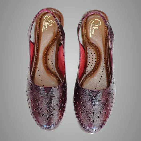 Maroon___Pure_Leather_Classic_Flat_Heel_Sandals_For_Women