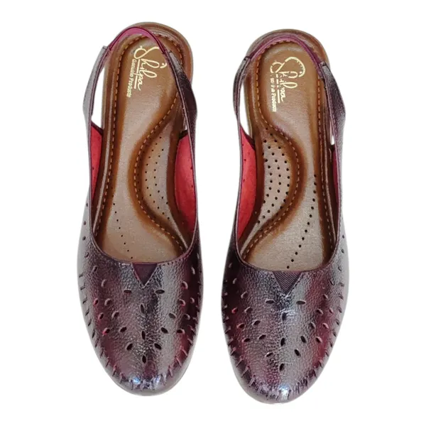 Maroon___Pure_Leather_Classic_Flat_Heel_Sandals_For_Women