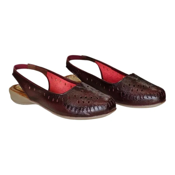 Maroon___Pure_Leather_Classic_Flat_Heel_Sandals_For_Women