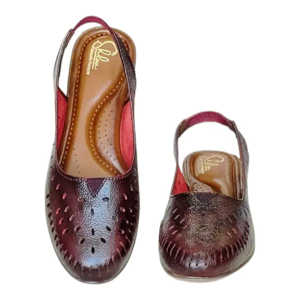 Maroon___Pure_Leather_Classic_Flat_Heel_Sandals_For_Women