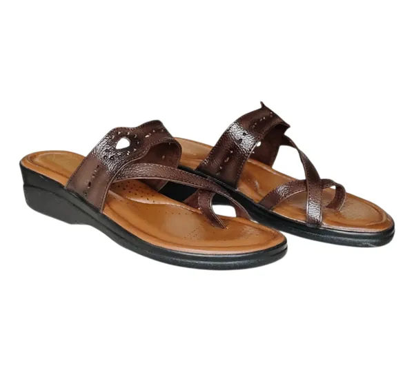 Brown_Pure_Leather_Heel_Platform_Sandals_For_Women