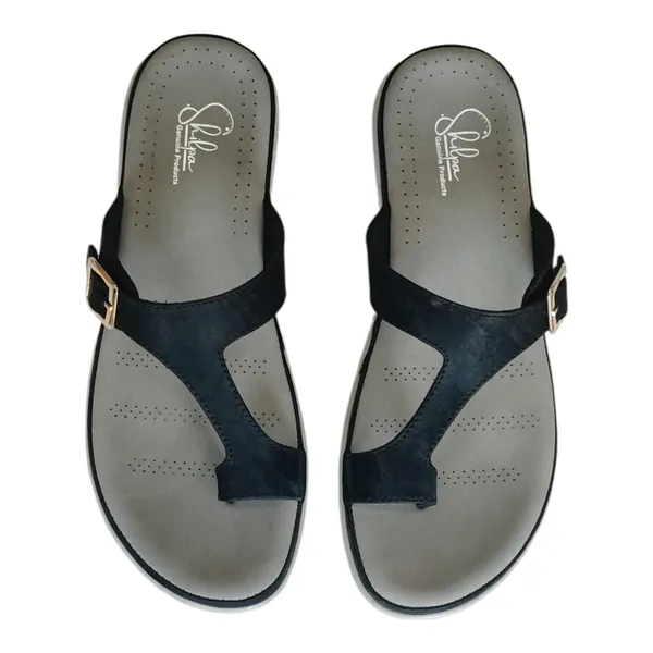 Black_Pure_Leather_Flat_Heel_Ortho_Chappals_For_Women