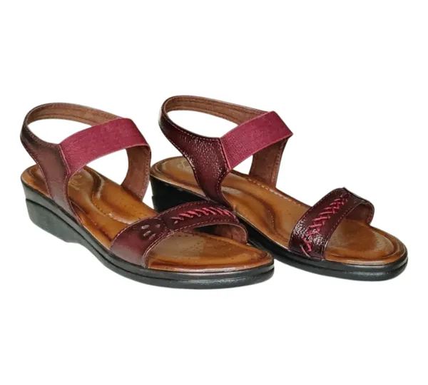 Maroon_Pure_Leather_Heel_Platform_Sandals_For_Women