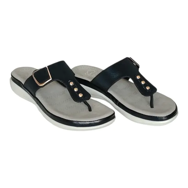 Black_Pure_Leather_Flat_Heel_Ortho_Chappals_For_Women