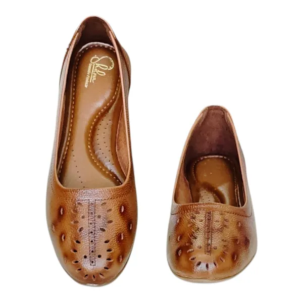 Tan_Pure_Leather_Elegant_Flat_Heel_Belly_For_Women