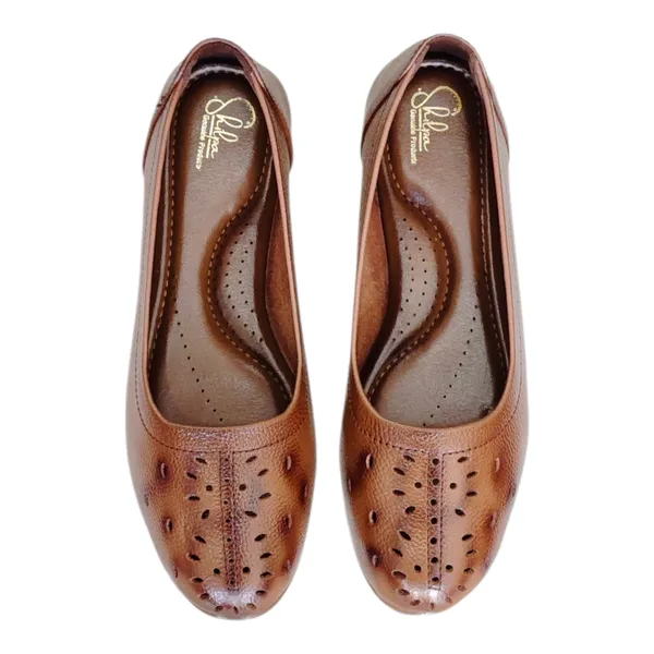 Tan_Pure_Leather_Elegant_Flat_Heel_Belly_For_Women