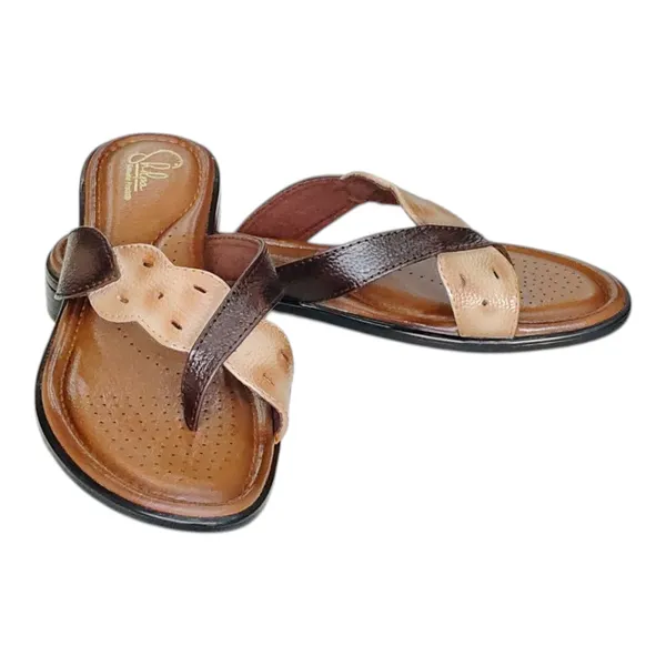 Brown_&_Beige__Pure_Leather_Lightweight_Flat_Chappals_For_Women