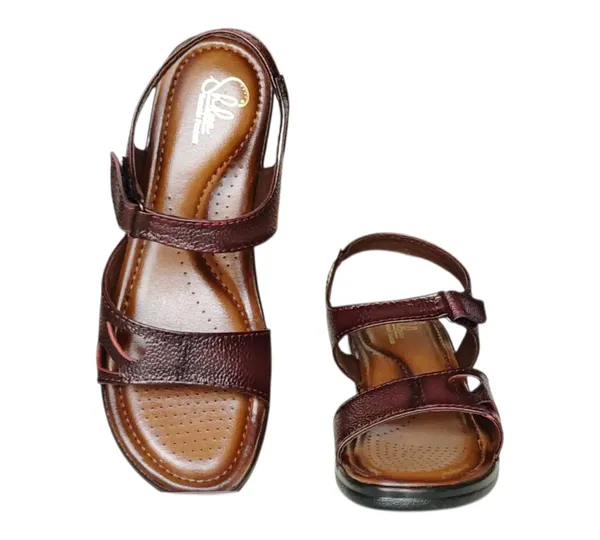 Brown_Pure_Leather_Heel_Platform_Sandals_For_Women